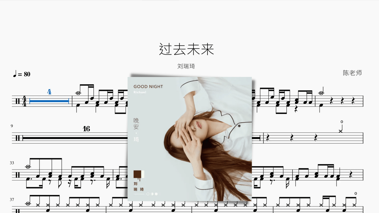 过去未来 刘瑞琦 - 鼓譜 Drumtabs ドラム楽譜