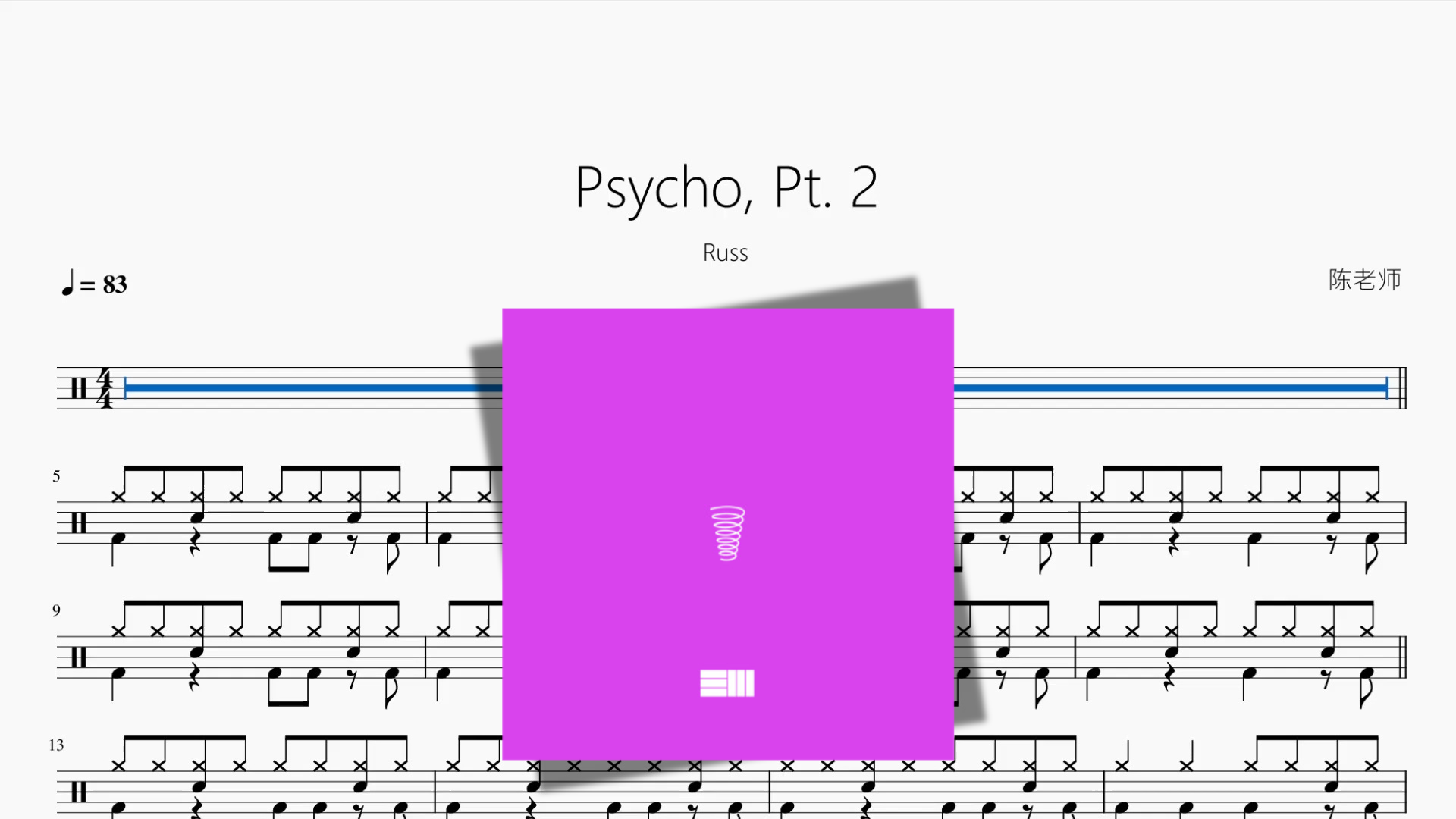 Psycho, Pt. 2【Russ】 - 鼓譜 Drumtabs ドラム楽譜