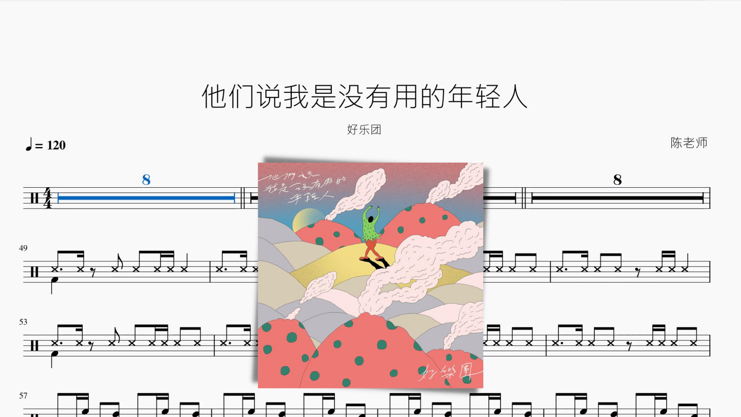 他们说我是没有用的年轻人【好乐团】 - 鼓譜 Drumtabs ドラム楽譜