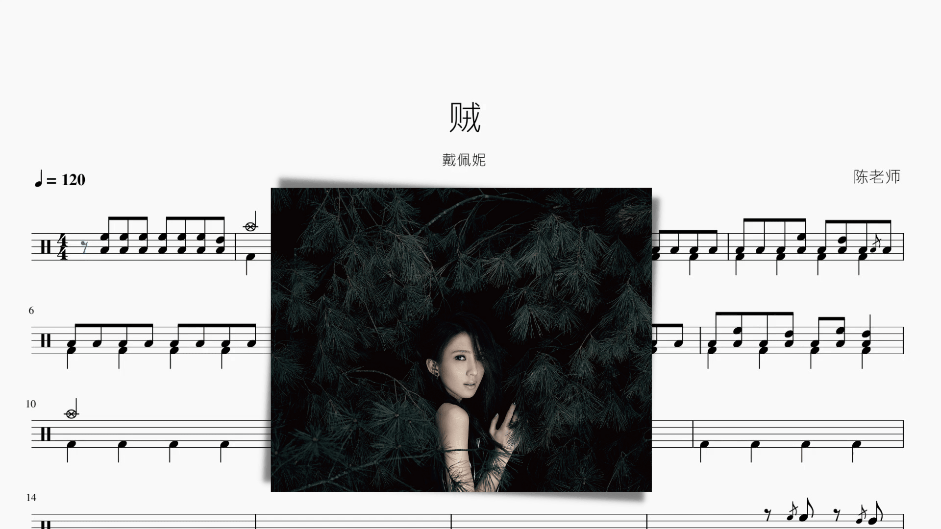 贼【戴佩妮】 - 鼓譜 Drumtabs ドラム楽譜