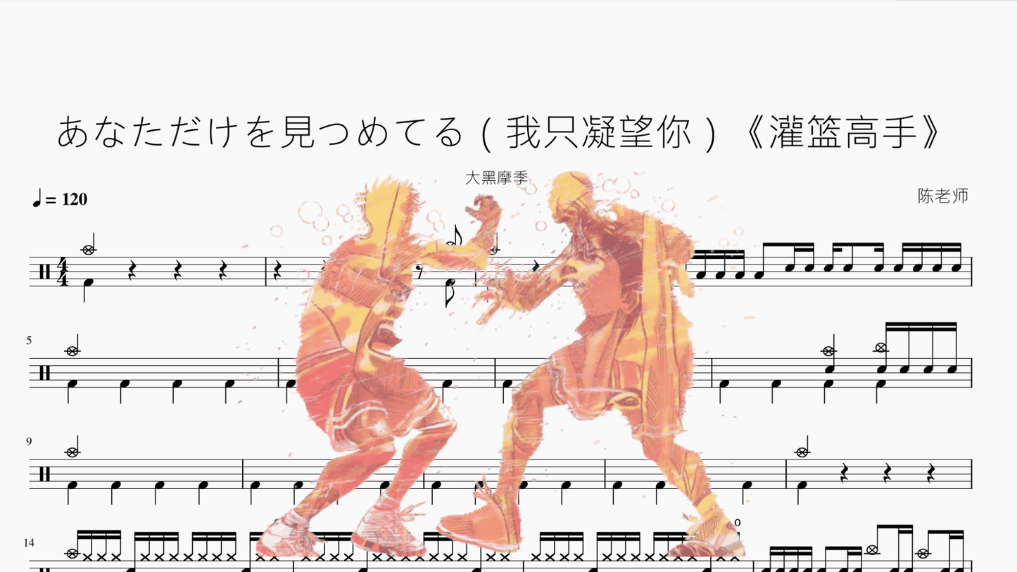 あなただけを見つめてる（我只凝望你）《灌篮高手》【大黑摩季】 - 鼓譜 Drumtabs ドラム楽譜