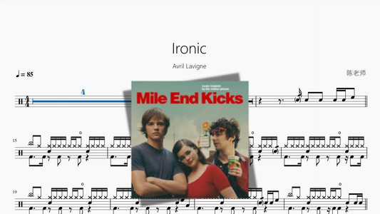 Ironic【Avril Lavigne】 Drum Sheet Music PDF cover