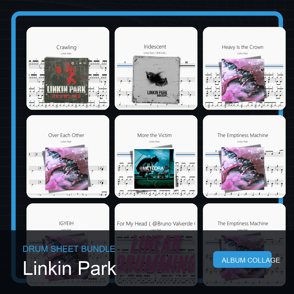 Linkin Park 鼓譜打包合集 統一拼圖封面