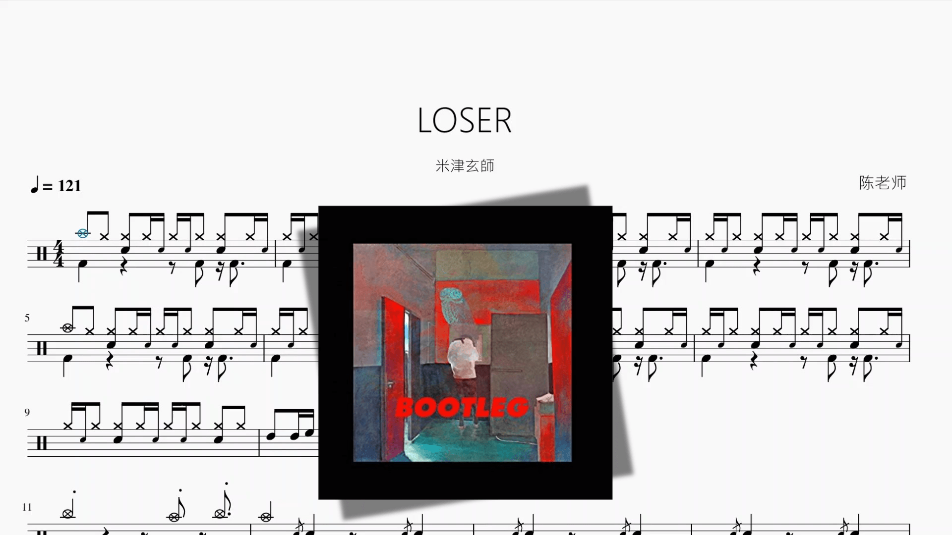 LOSER【米津玄師】 - 鼓譜 Drumtabs ドラム楽譜