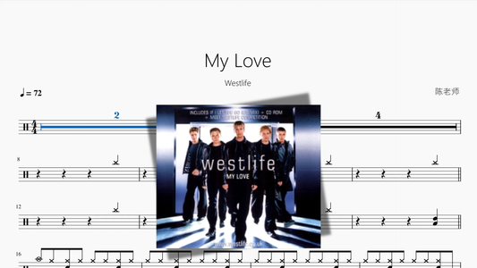 My Love by Westlife drum sheet music cover