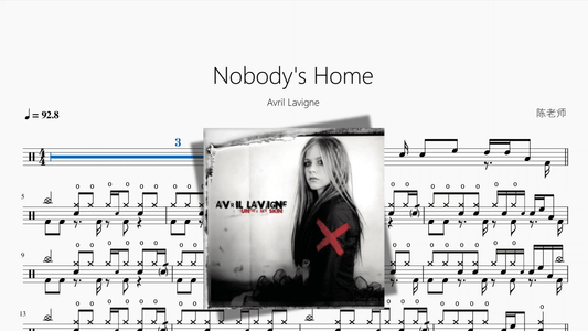 Nobody's Home【Avril Lavigne】 - 鼓譜 Drumtabs ドラム楽譜