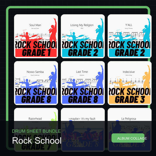 Rock School 鼓谱分级打包合集 统一拼图封面