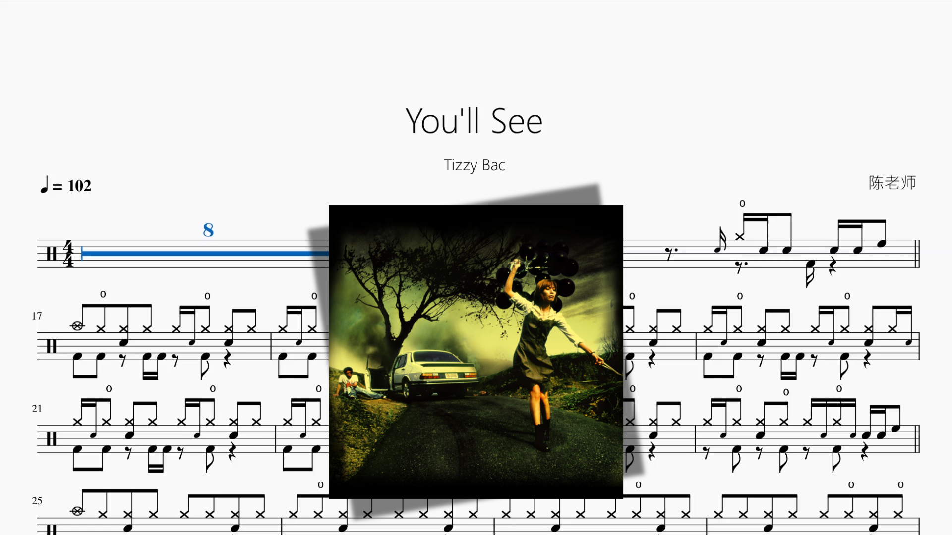 You'll See【Tizzy Bac】 Drum Sheet Music PDF